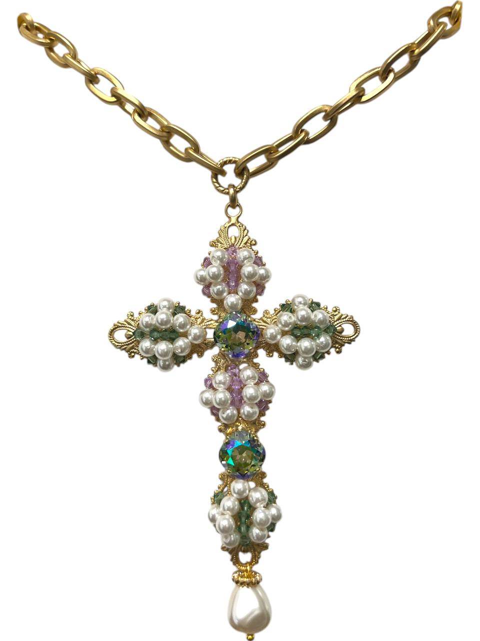 Elli Collana Girocollo Con Ciondolo Croce In Filigrana E Zirconi - Argento Sterling 925, Progettata In Germania, Regalo In Confezione Velluto - 2