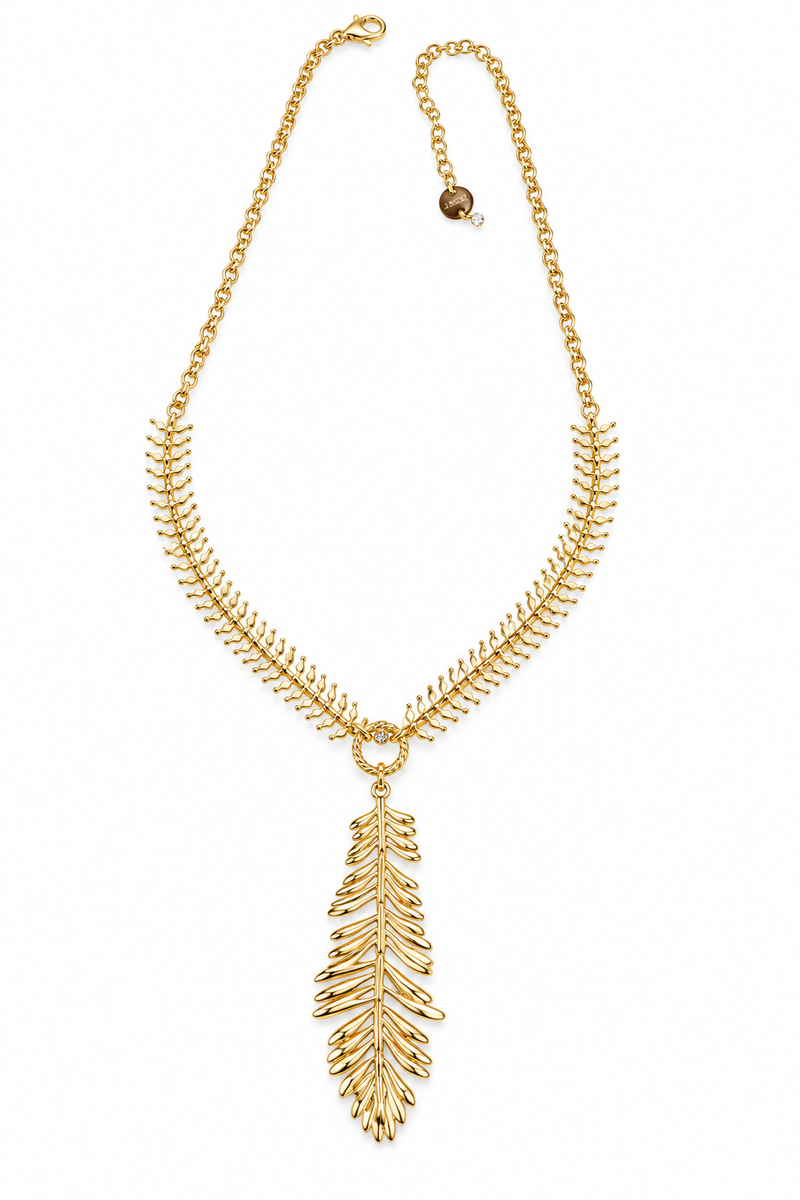 Collana con pendente foglia