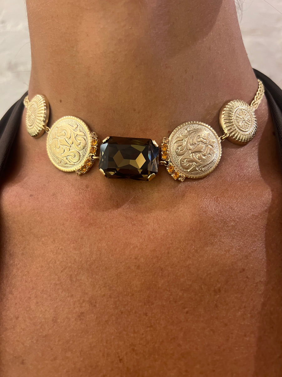 Collana medaglie e strass - Alessandra Avallone