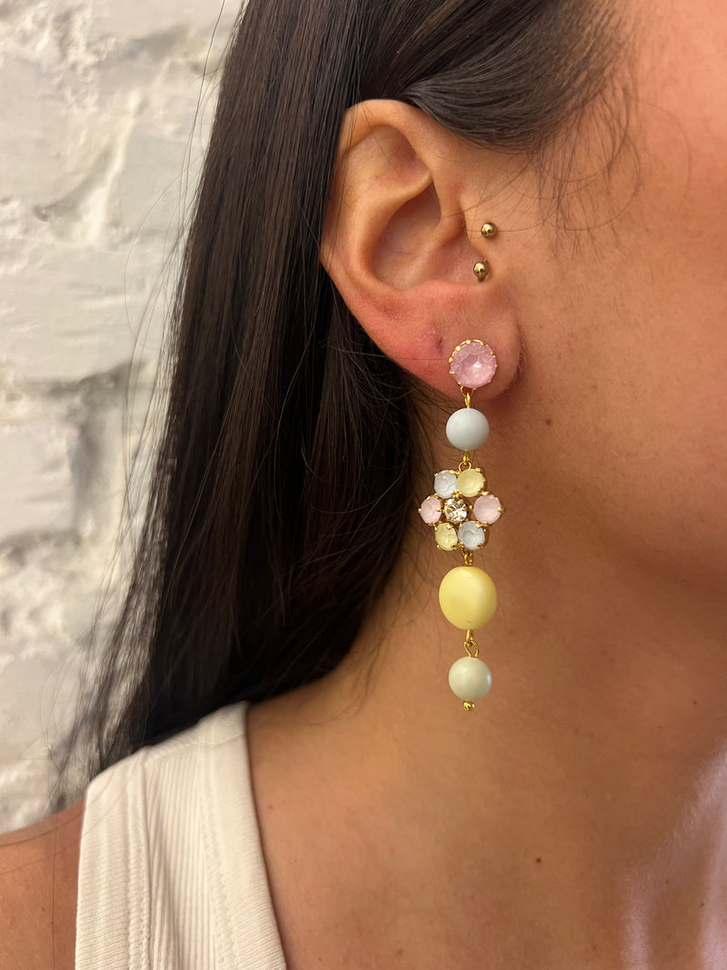 Orecchini Strass e Perle Multicolor – Colori Pastello C-8741 - Alessandra Avallone