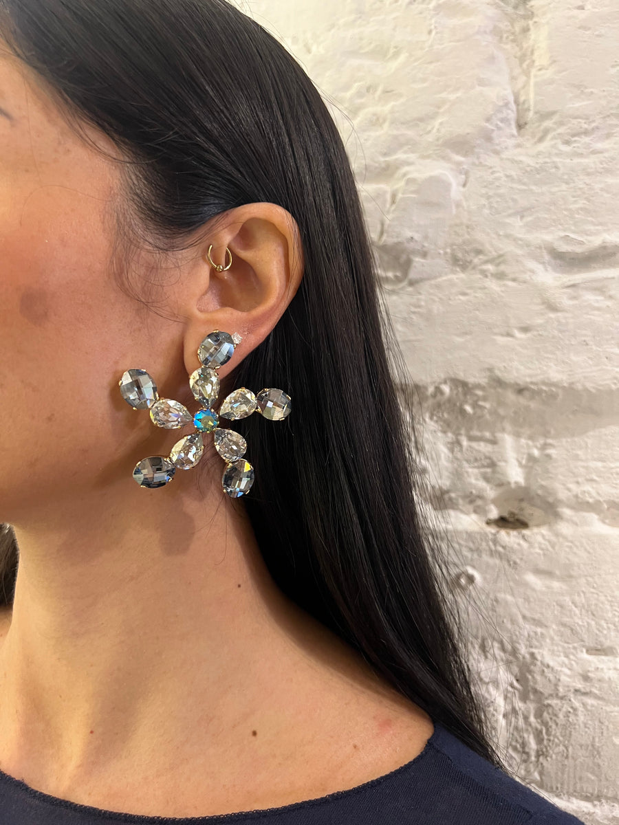 Orecchini Fiore Strass