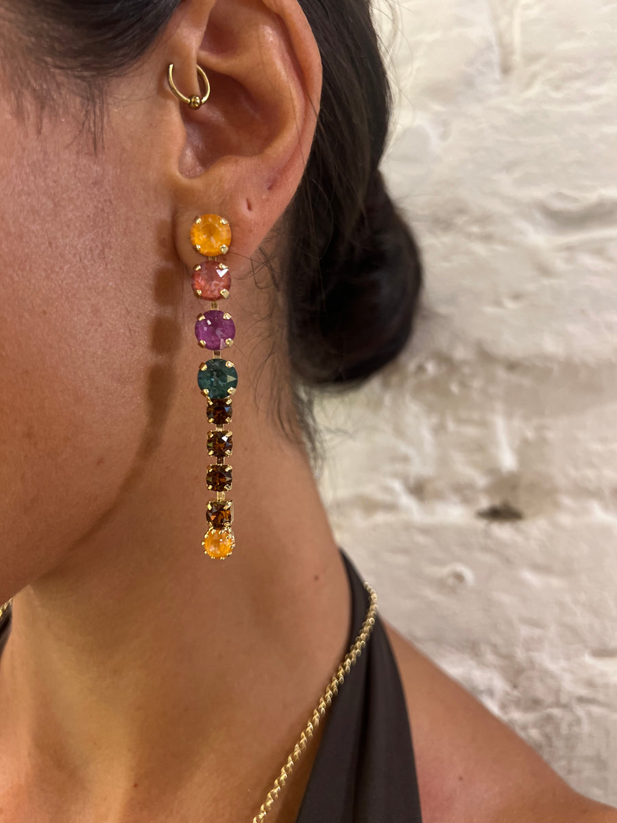 Orecchini strass multicolor