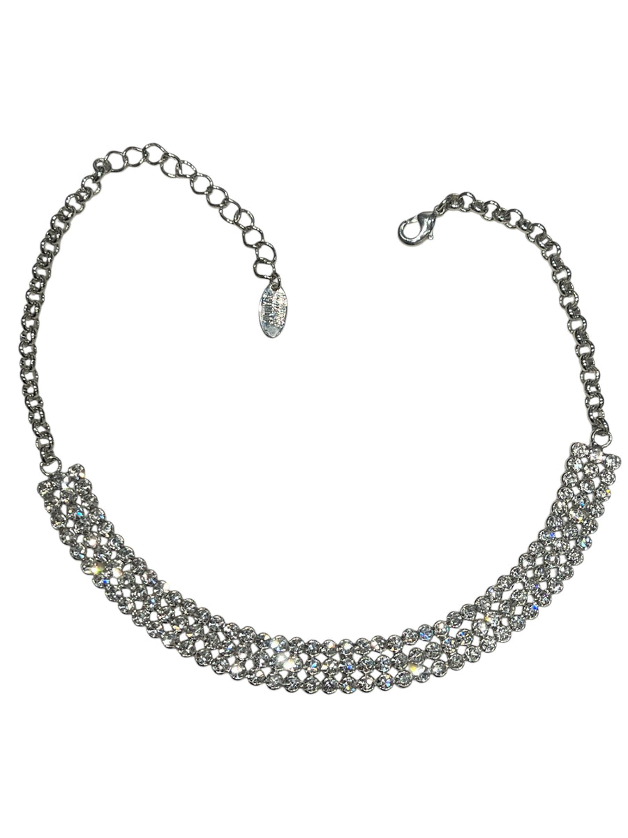 Choker 3 fili strass