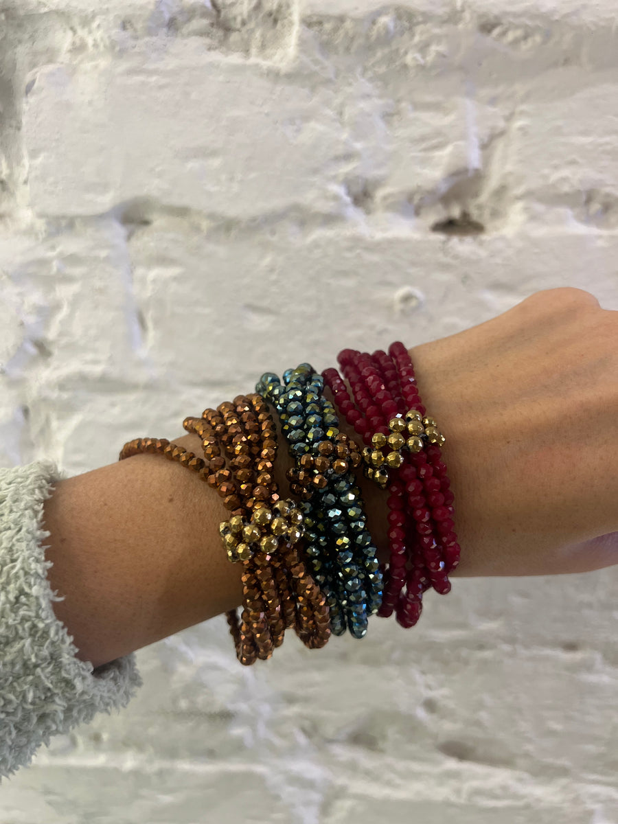 Bracciali 5 fili di cristalli