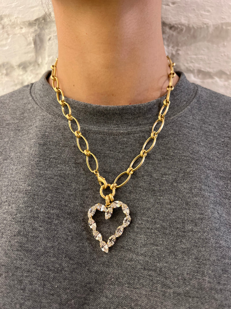 Collana catena cuore strass small - alessandraavallone
