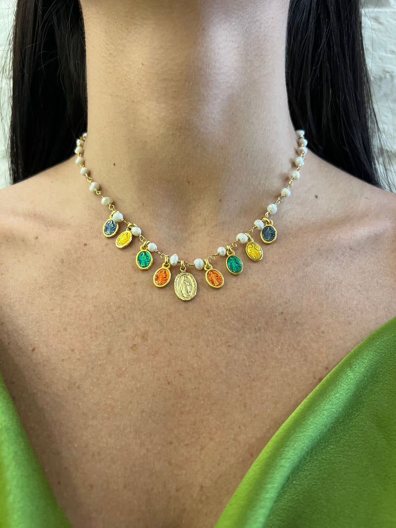 Collana medaglie colorate small - Alessandra Avallone