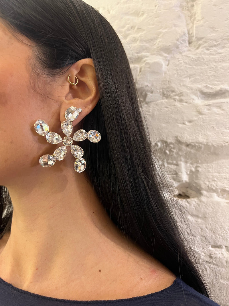 Orecchini Fiore Strass