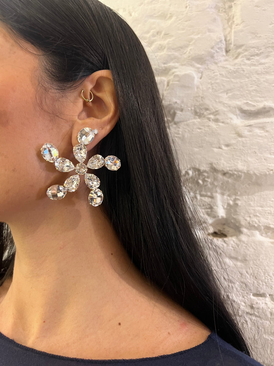 Orecchini Fiore Strass