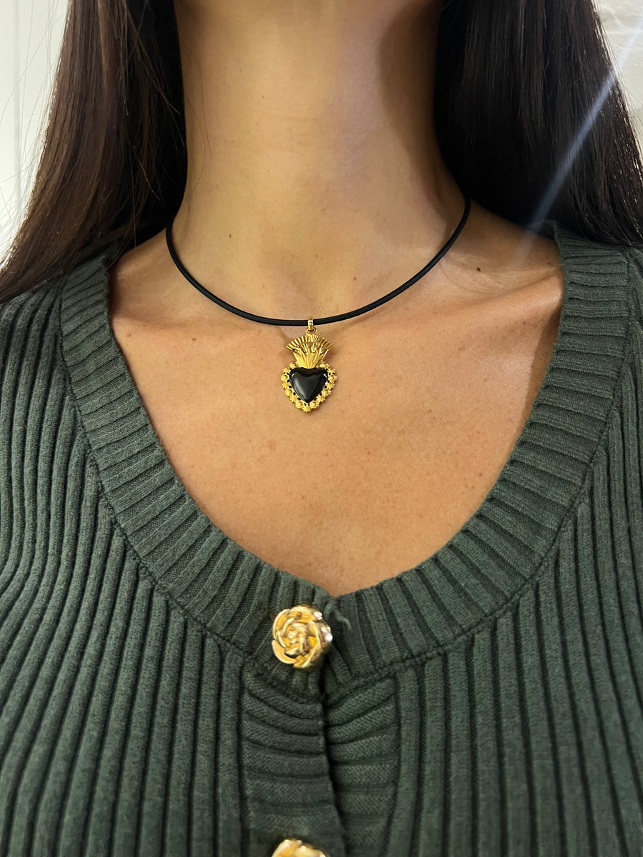 Collana Laccio calamita con cuore sacro