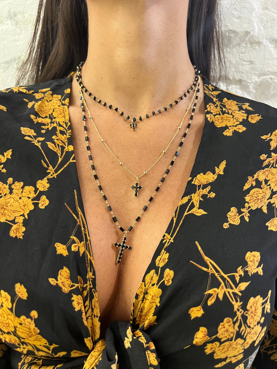 Collana multifili con croci
