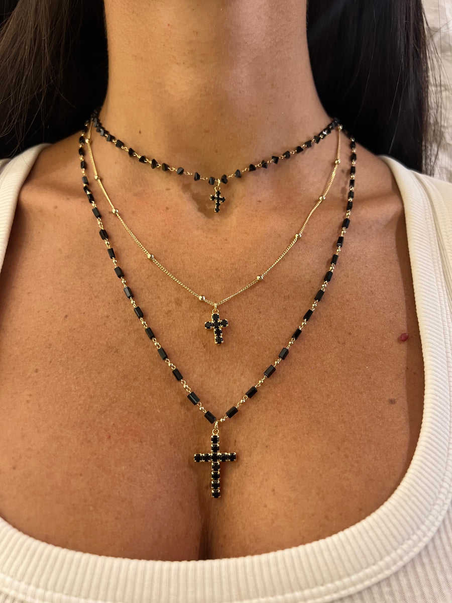 Collana multifili con croci