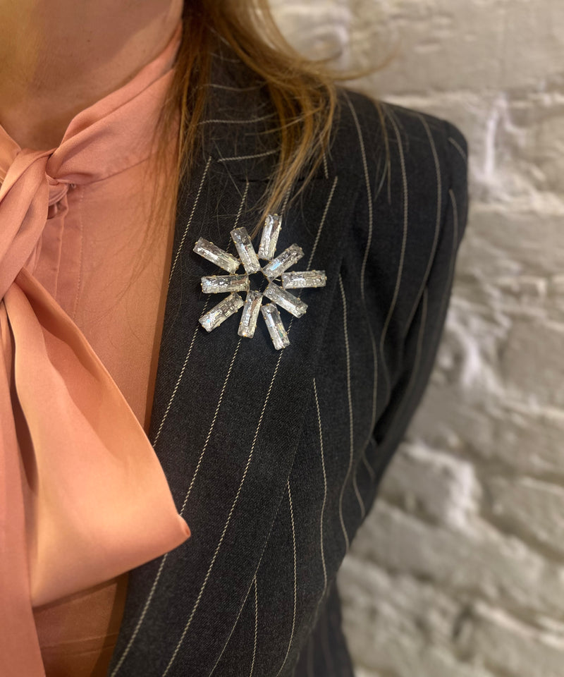 Spilla Strass rettagolari fiore