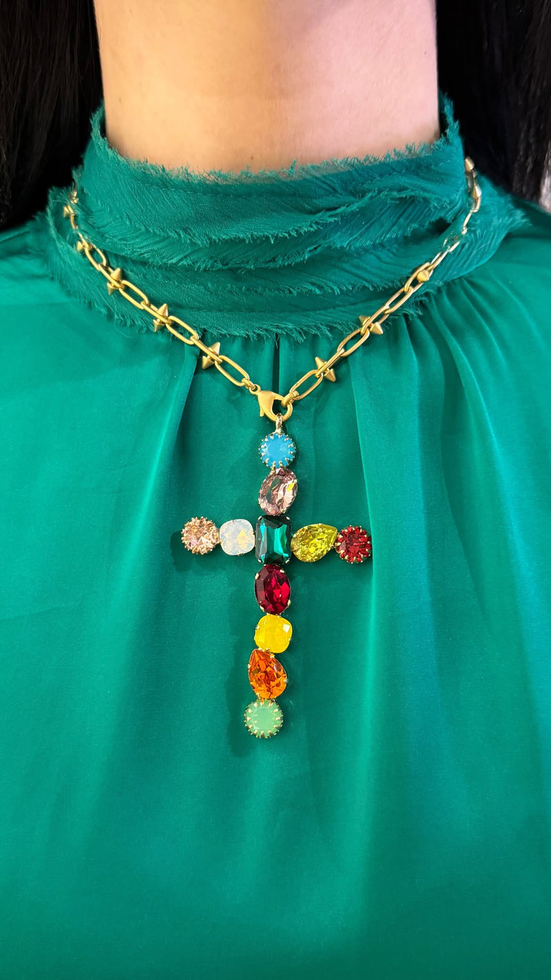 Collana Croce Multicolor