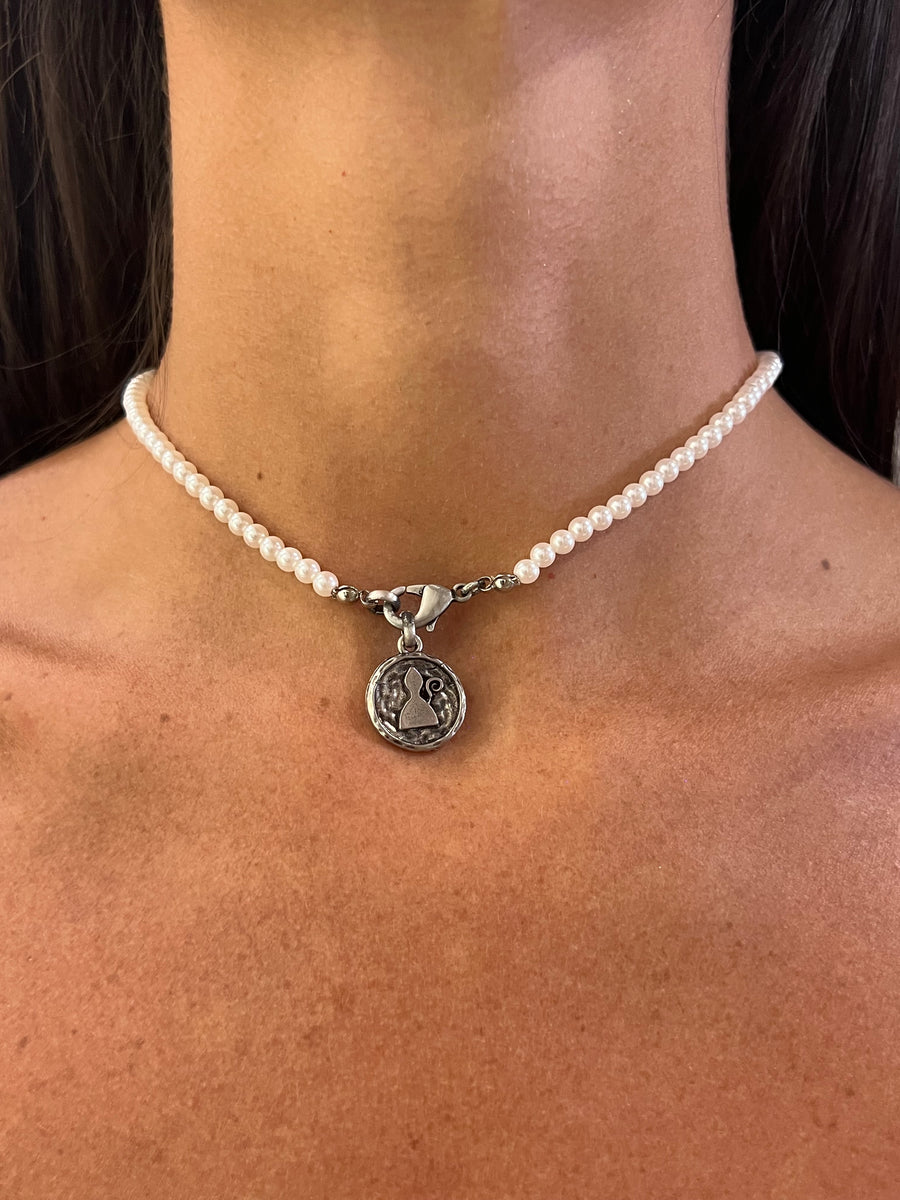 Collana San Gennaro perle medaglia small