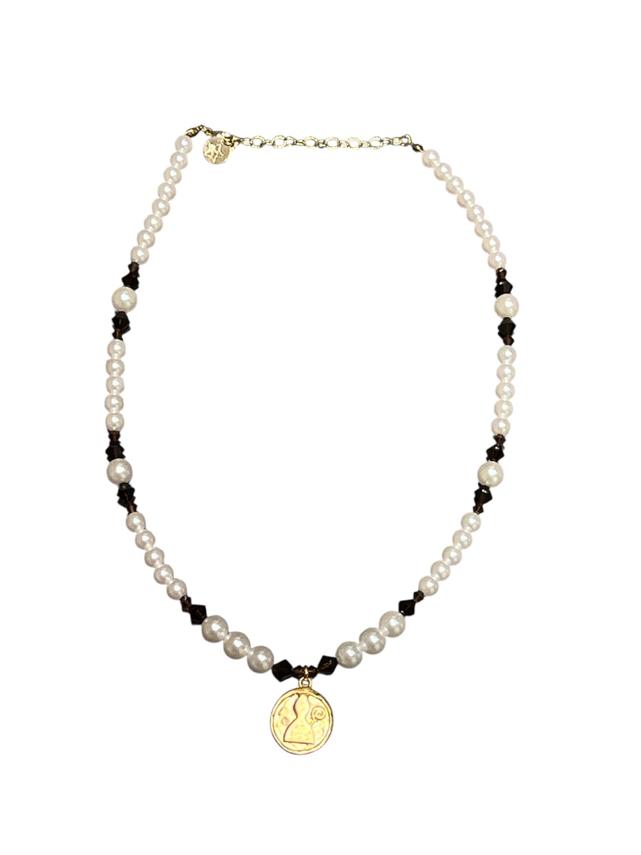 Collana San Gennaro perle e cristalli