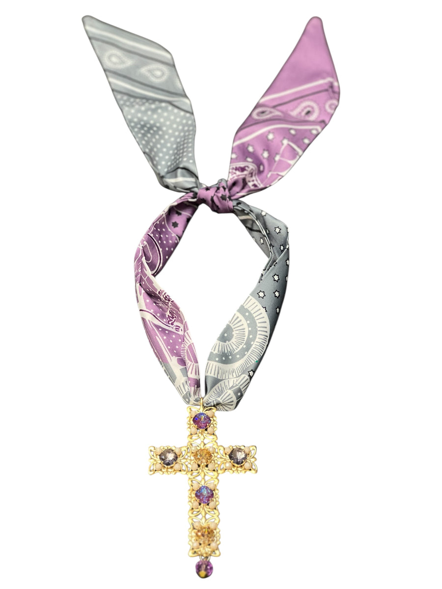 Collana foulard con croce big