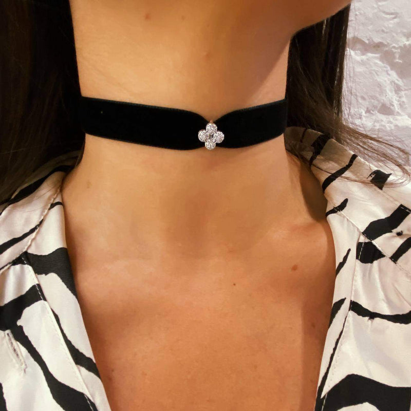 Choker Velluto Quadrifoglio - alessandraavallone