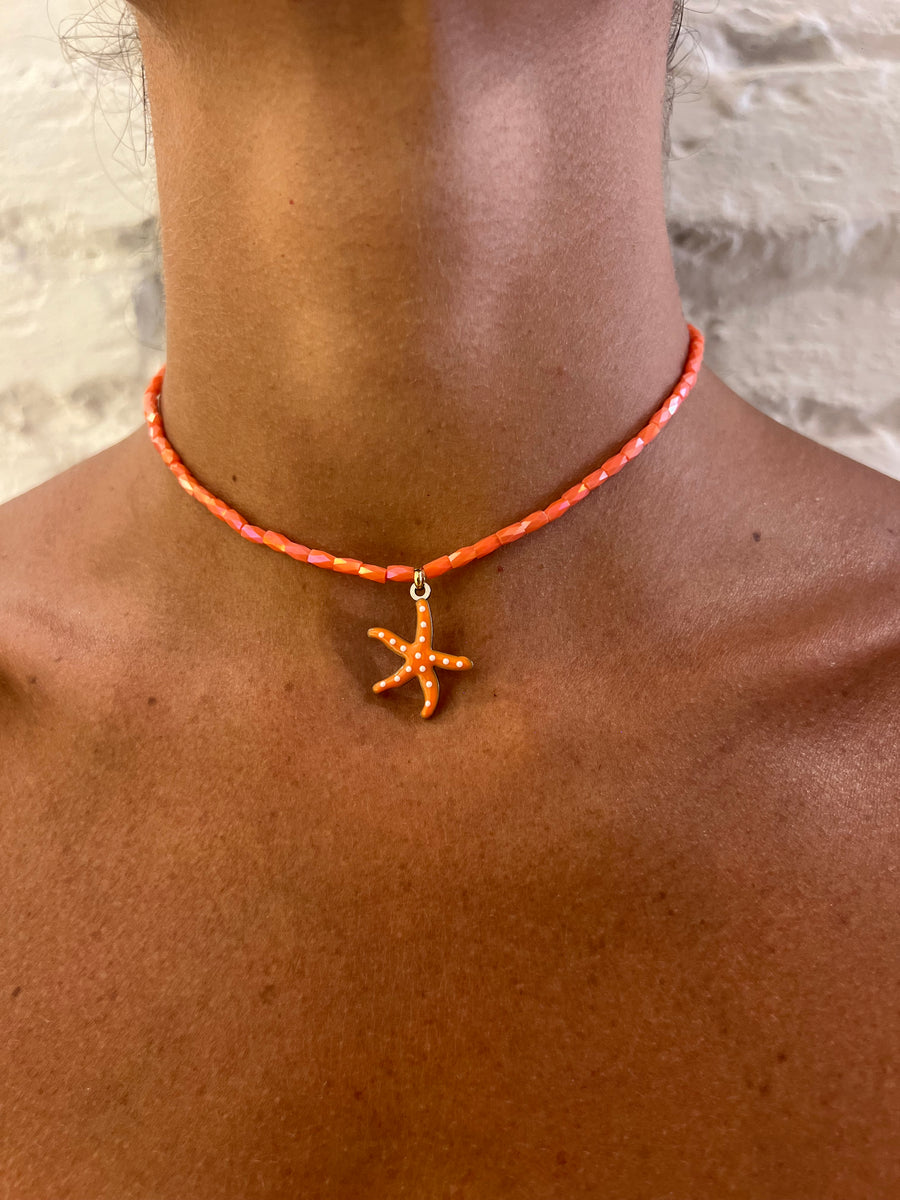 Collana mini Stella Marina arancio