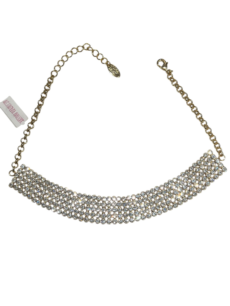 Choker con 5 fili di strass crystal round