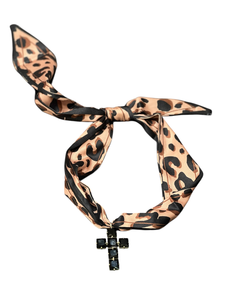 Collana foulard con croce