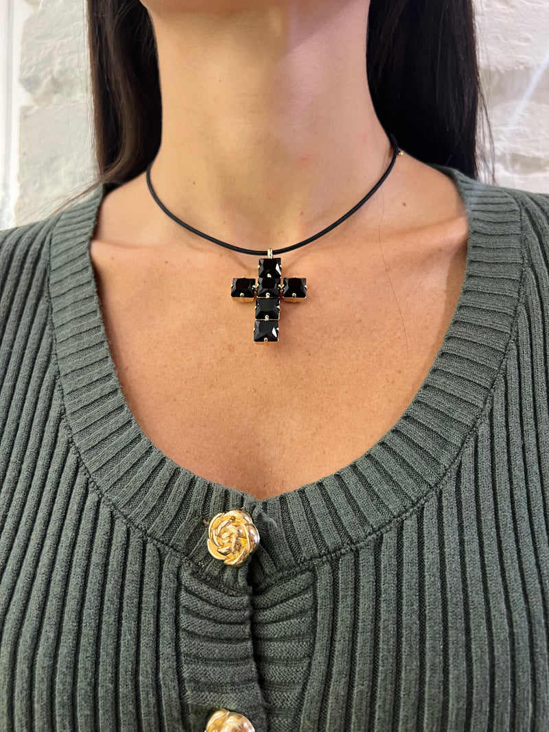 Collana laccio magnetico con croce