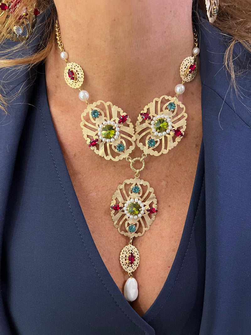 Collana filigrane multicolor