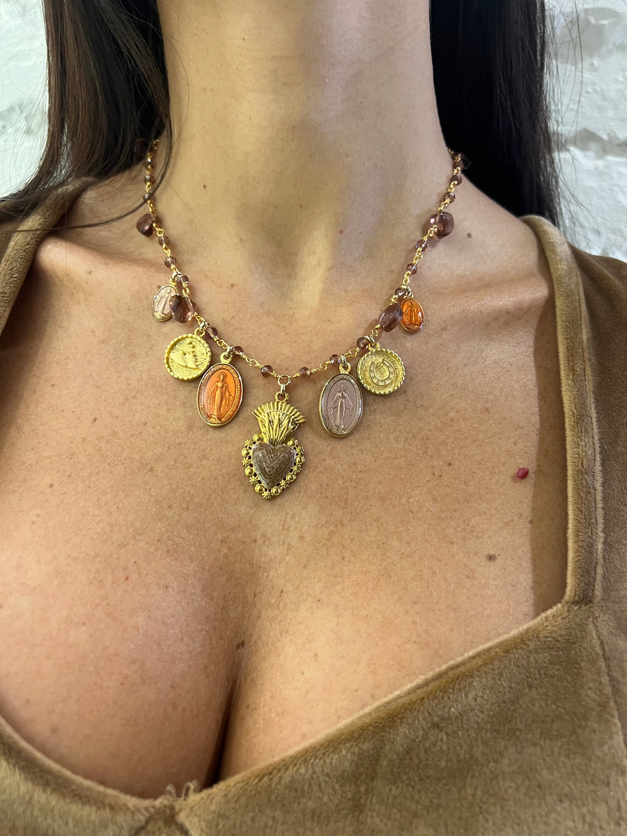 Collana Cuore Sacro Brown