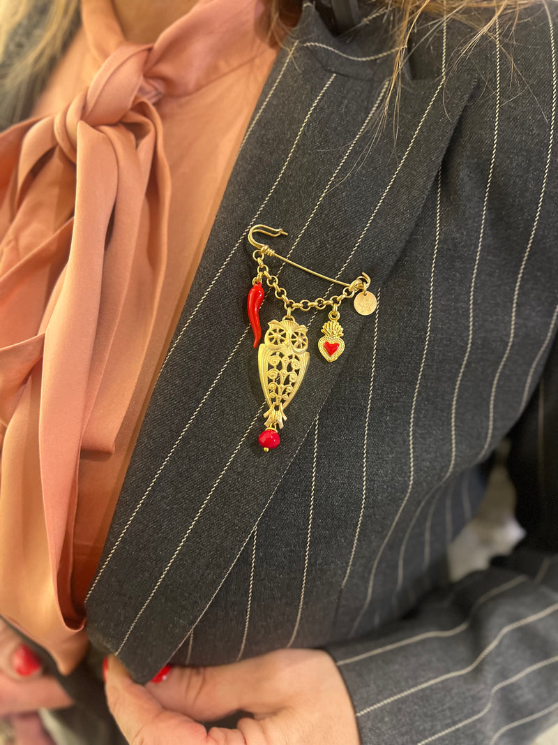 Spilla Charms con Civetta
