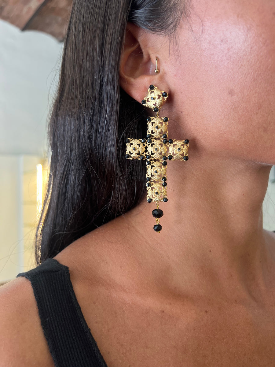 Orecchini Croce ricamo - alessandraavallone