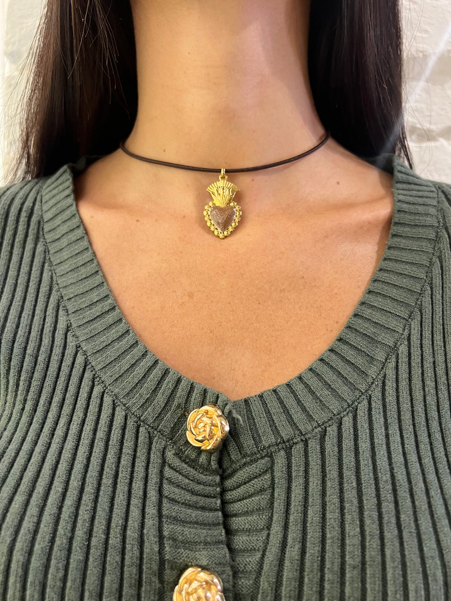 Collana Laccio calamita con cuore sacro