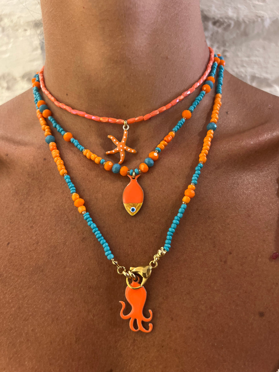 Collana mini Stella Marina arancio