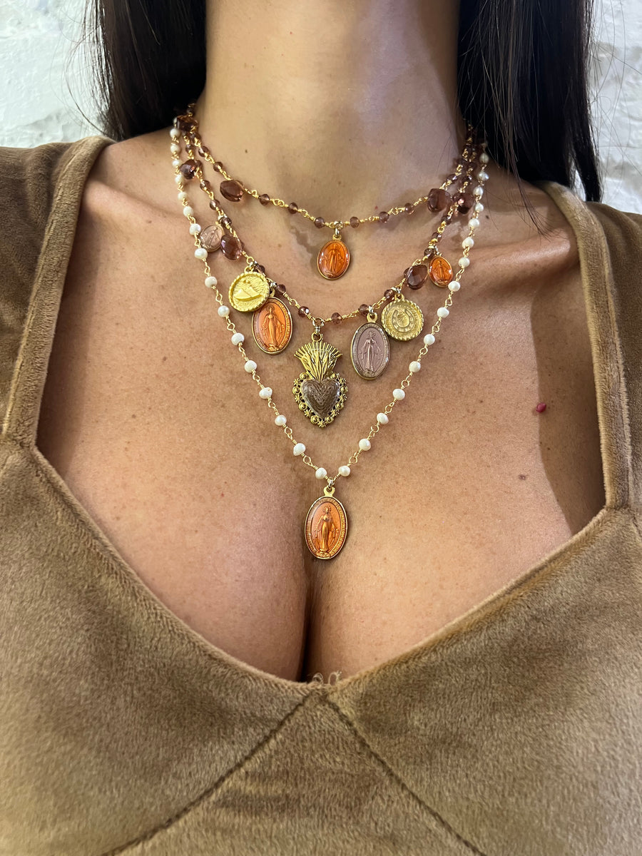 Collana Cuore Sacro Brown