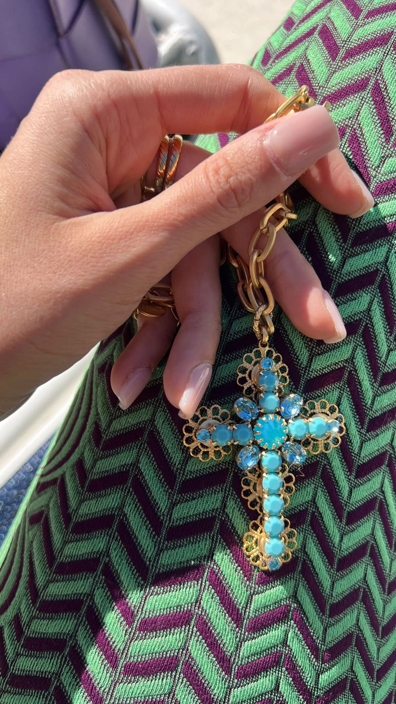Collana Croce turchese