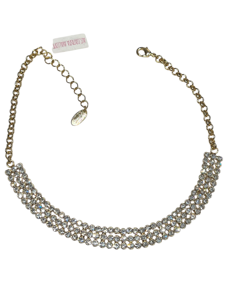 Choker 3 fili strass