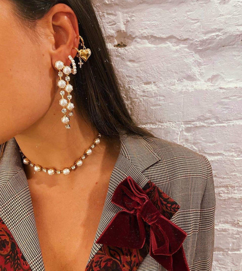 Orecchini Perle e Strass - Alessandra Avallone