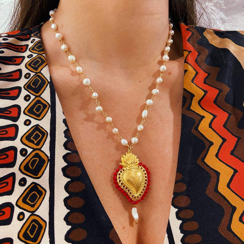 Collana Cuore Sacro e perle - alessandraavallone