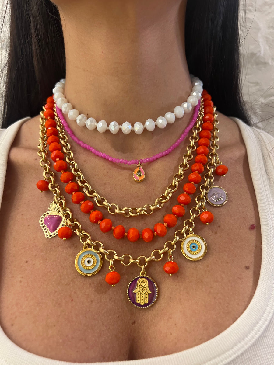 Collana 5 Fili con Ciondoli
