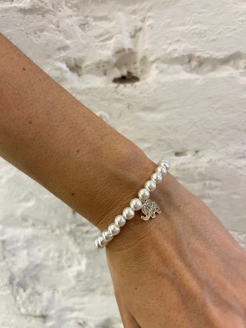 Bracciale con perle in cristallo con ciondolo (elefante - stella - cuore - madonna - croce ) - Alessandra Avallone