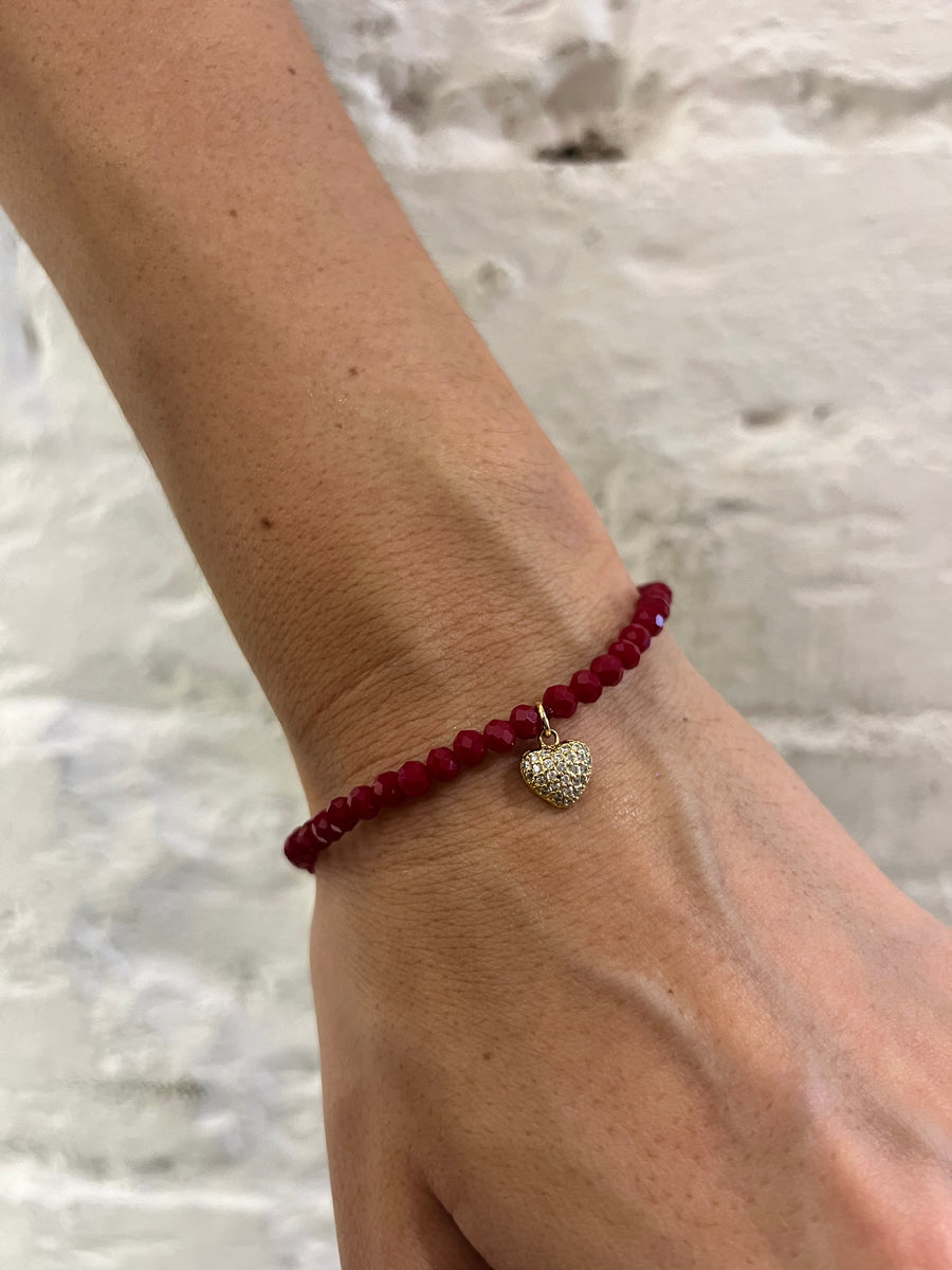 Bracciale con Cristalli Colorati e Ciondolo – Cuore o Stella