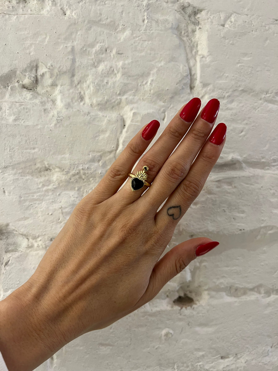 Anello Cuore Sacro Smaltato