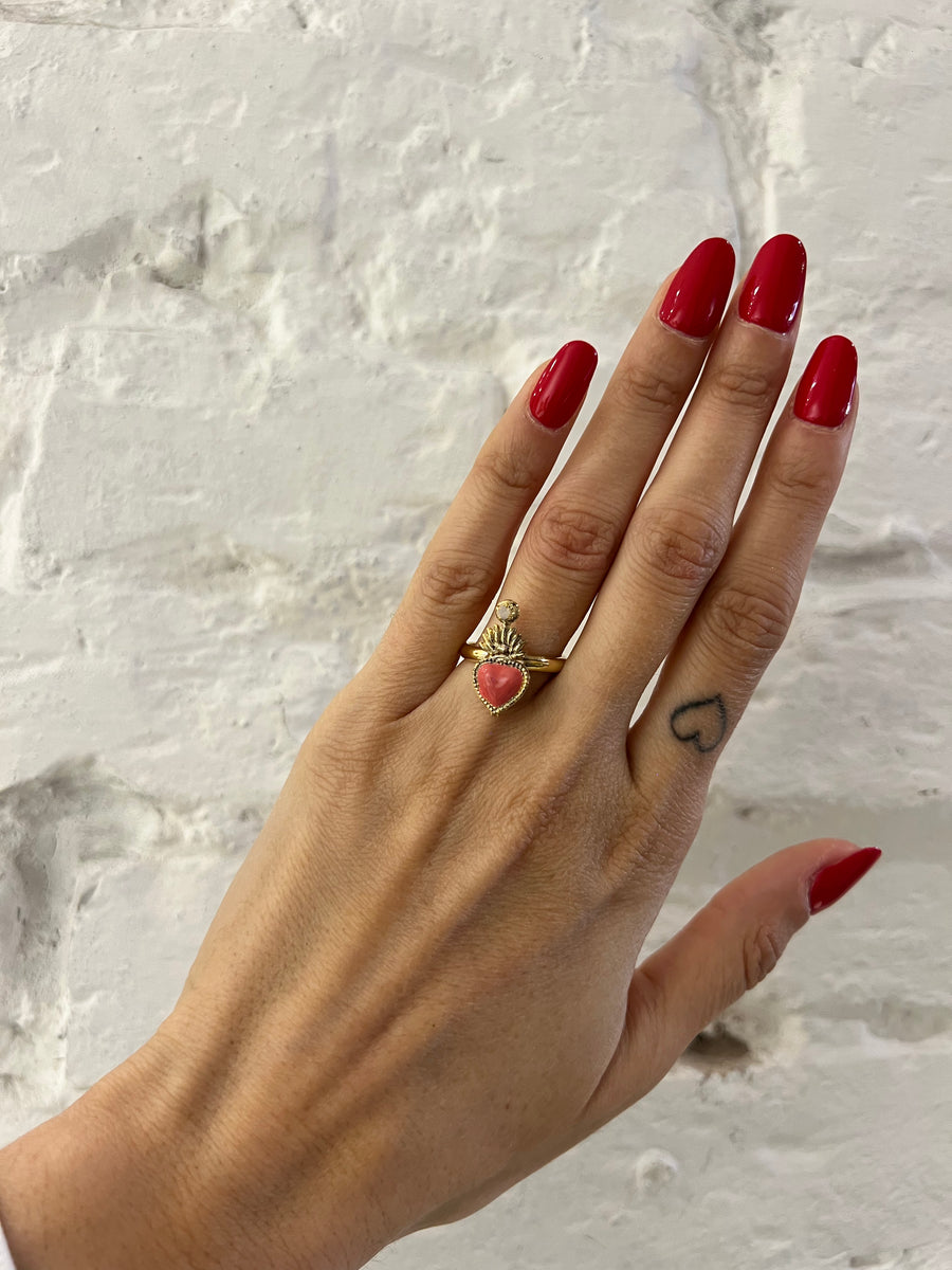 Anello Cuore Sacro Smaltato