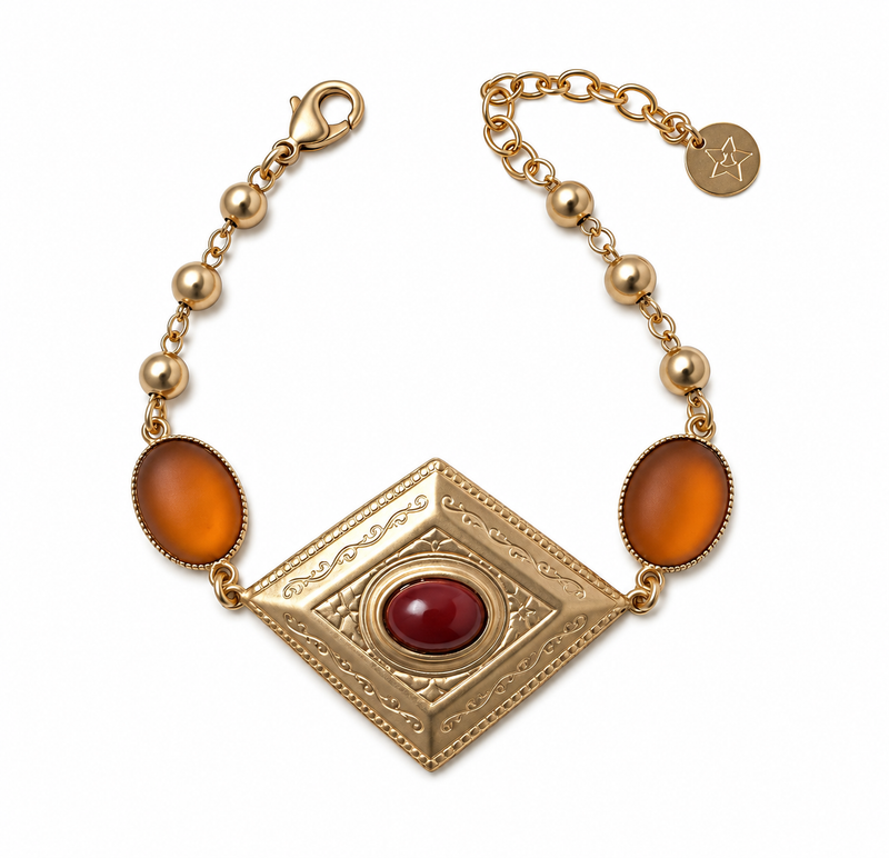bracciale geometrico con cabochon