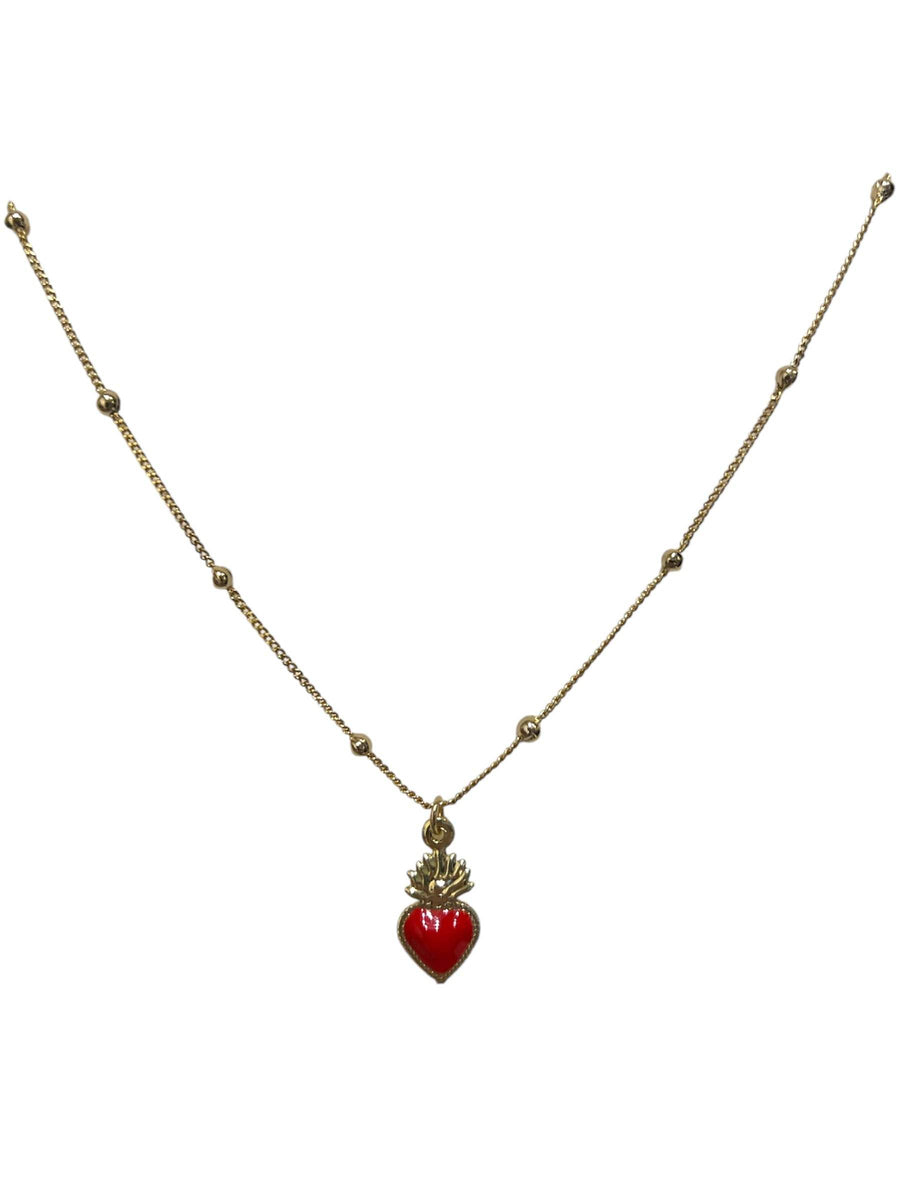 Collana con Cuore Sacro Smaltato