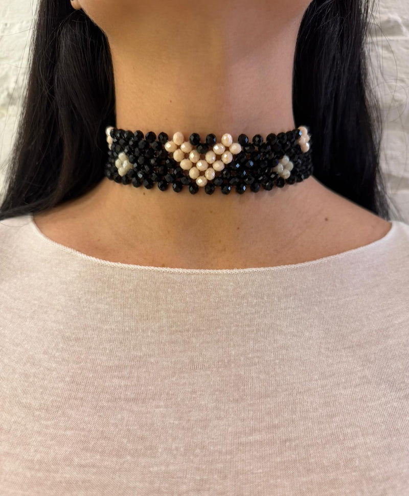 Choker cristalli disegno cuore