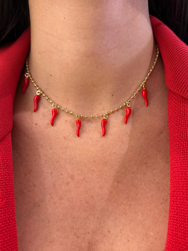 collana con cornetti smaltati
