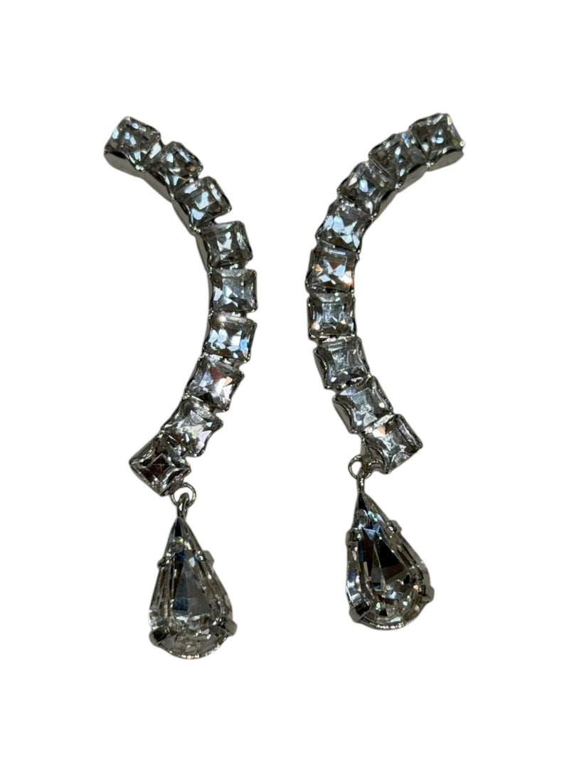 orecchini curvi con strass
