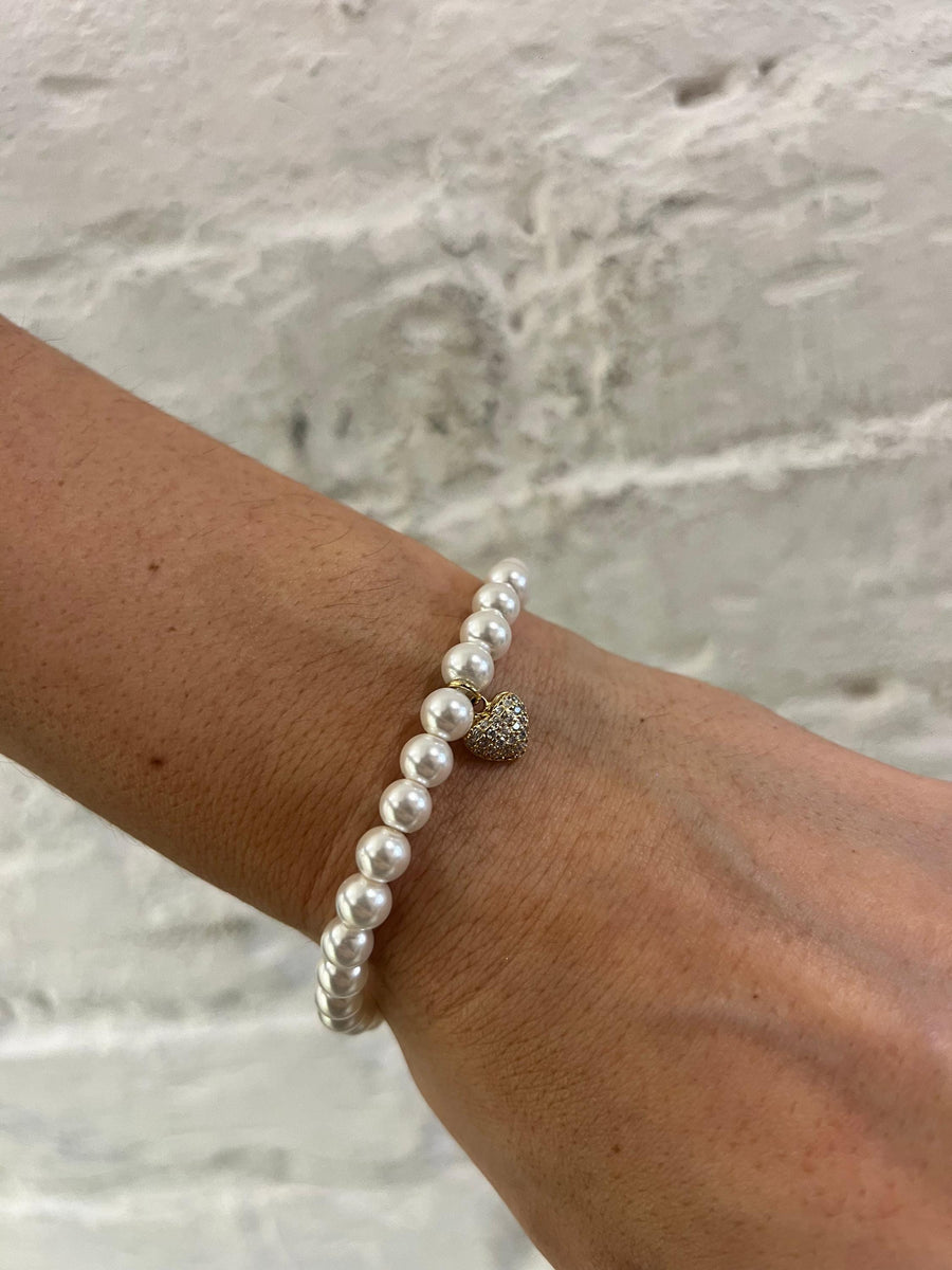 Bracciale con perle in cristallo con ciondolo (elefante - stella - cuore - madonna - croce ) - Alessandra Avallone