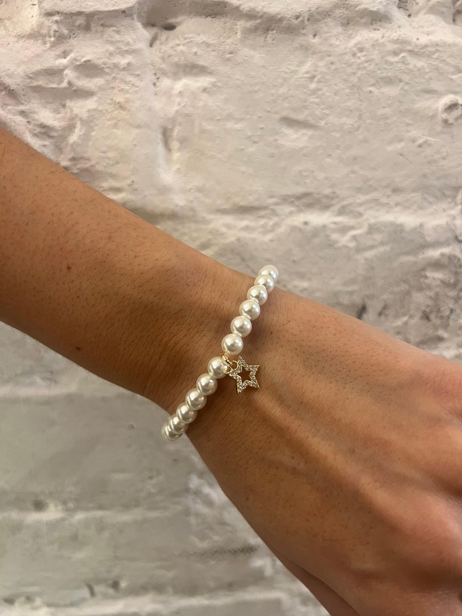 Bracciale con perle in cristallo con ciondolo (elefante - stella - cuore - madonna - croce ) - Alessandra Avallone