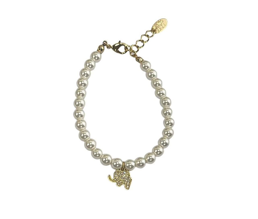 Bracciale con perle in cristallo con ciondolo (elefante - stella - cuore - madonna - croce ) - Alessandra Avallone