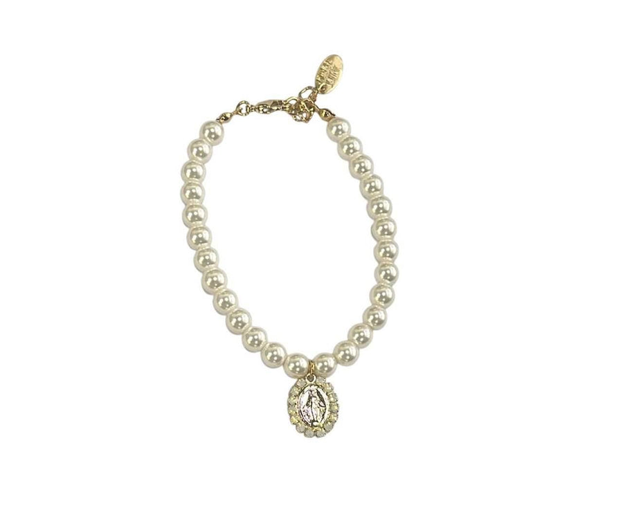 Bracciale con perle in cristallo con ciondolo (elefante - stella - cuore - madonna - croce ) - Alessandra Avallone